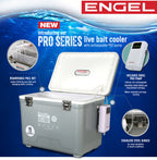 19 Quart Live Bait Cooler, USB-C Rechargeable Aerator and Stainless Hardware for Fishing Trips source image 22