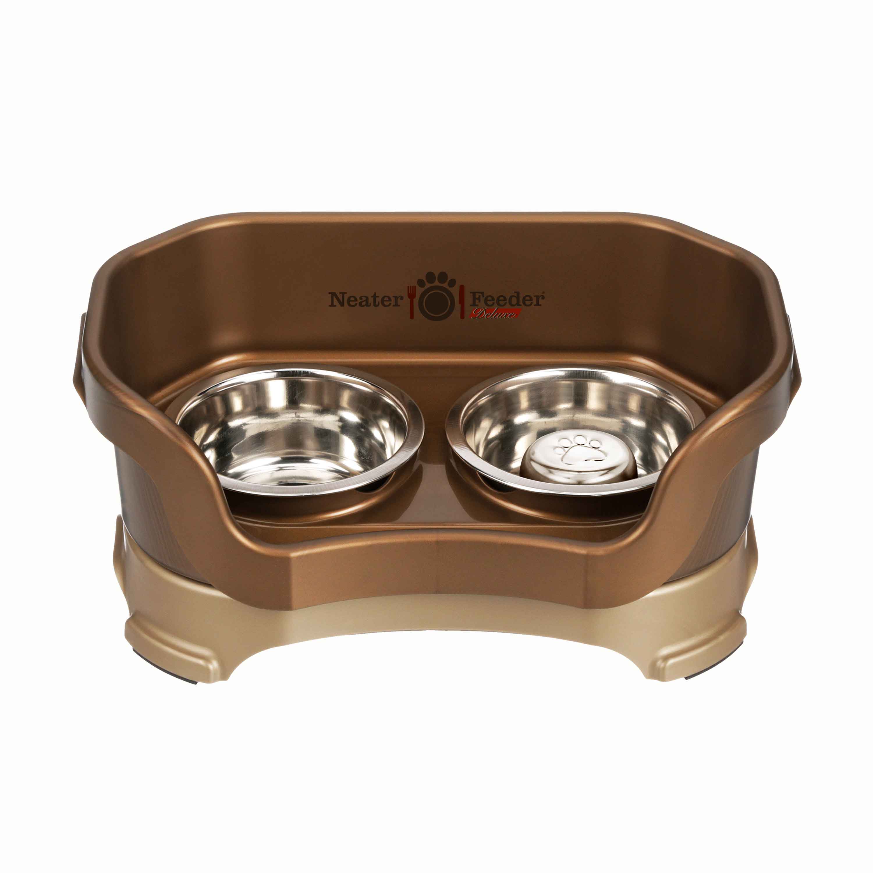 Elevated Slow Feeder Station for Dogs, Stainless Steel Bowl Set and Spill-Catching Basin in Three Sizes source image 22