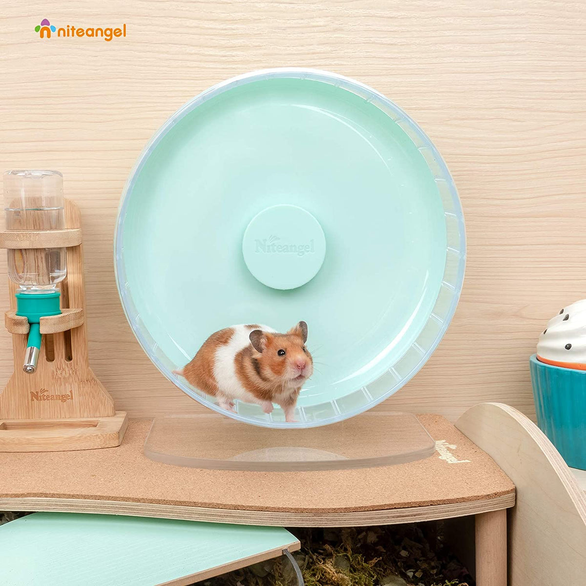 Super-Silent Hamster Exercise Wheel with Adjustable Height and Dual-Bearing Spinner in Four Sizes source image 23