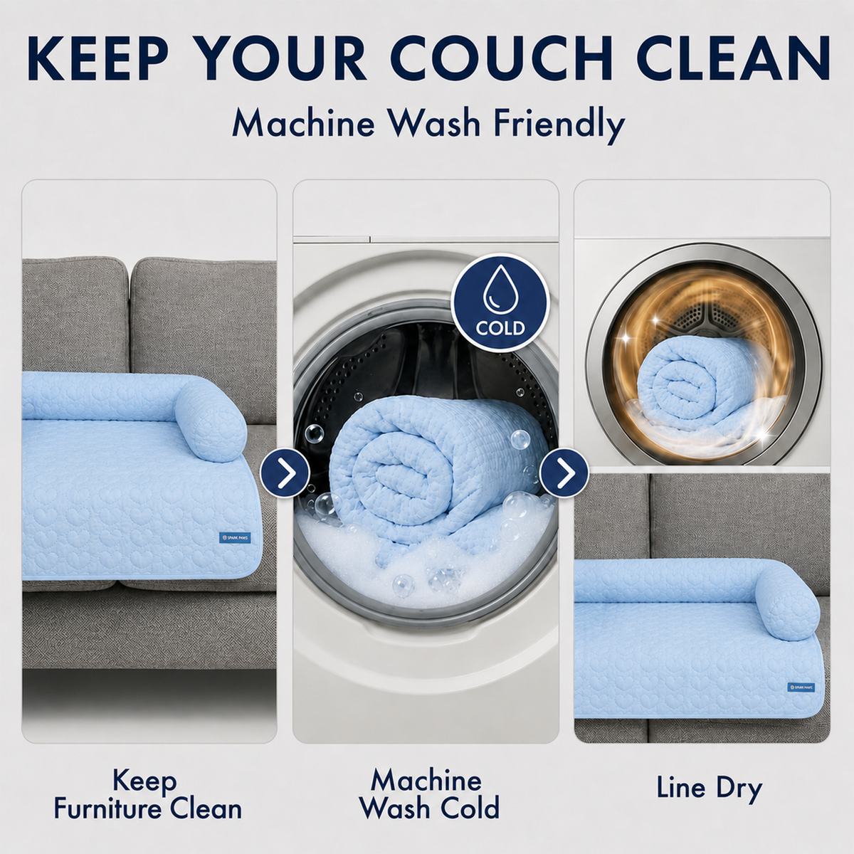 Cooling Dog Bed and Couch Cover Set, Breathable Washable Mat with Non-Slip Base in Multiple Sizes and Patterns source image 23