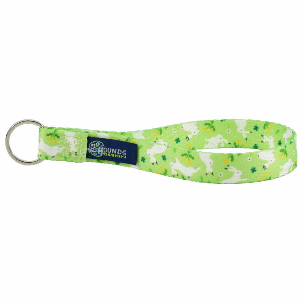 Recycled Webbing Keychain Wristlet Lucky Dog