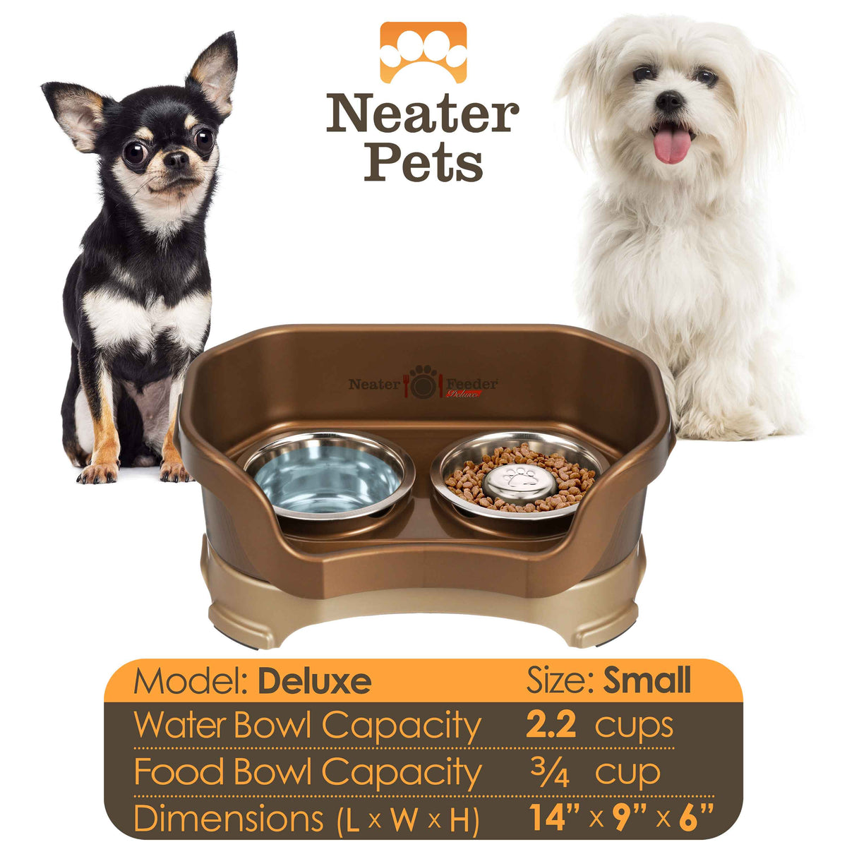 Elevated Slow Feeder Station for Dogs, Stainless Steel Bowl Set and Spill-Catching Basin in Three Sizes source image 24