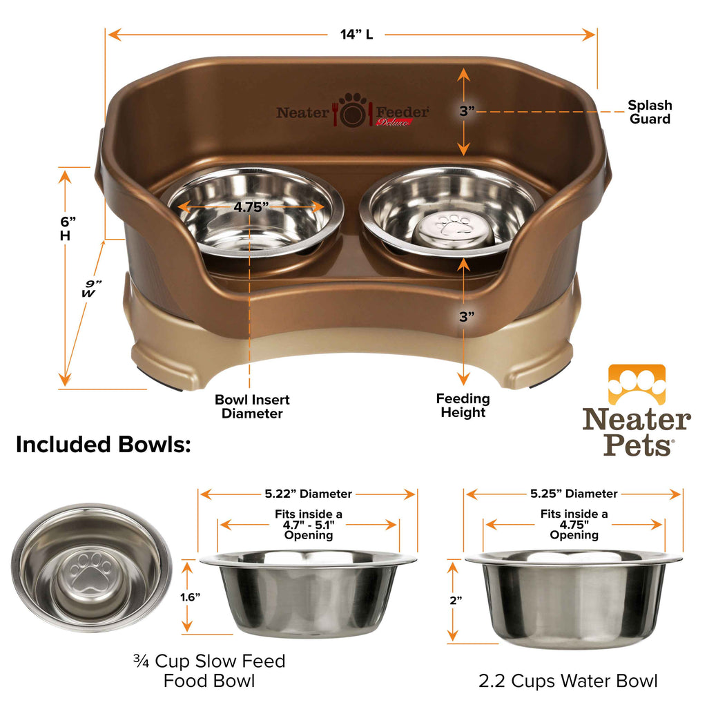 Elevated Slow Feeder Station for Dogs, Stainless Steel Bowl Set and Spill-Catching Basin in Three Sizes source image 25