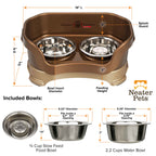 Elevated Slow Feeder Station for Dogs, Stainless Steel Bowl Set and Spill-Catching Basin in Three Sizes source image 25