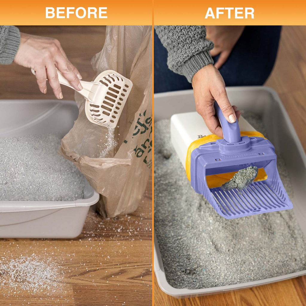 Scoop-to-Bag Cat Litter Scoop for One-Handed Cleanup, Quick-Sift Head and Large-Capacity Bag Bin source image 25