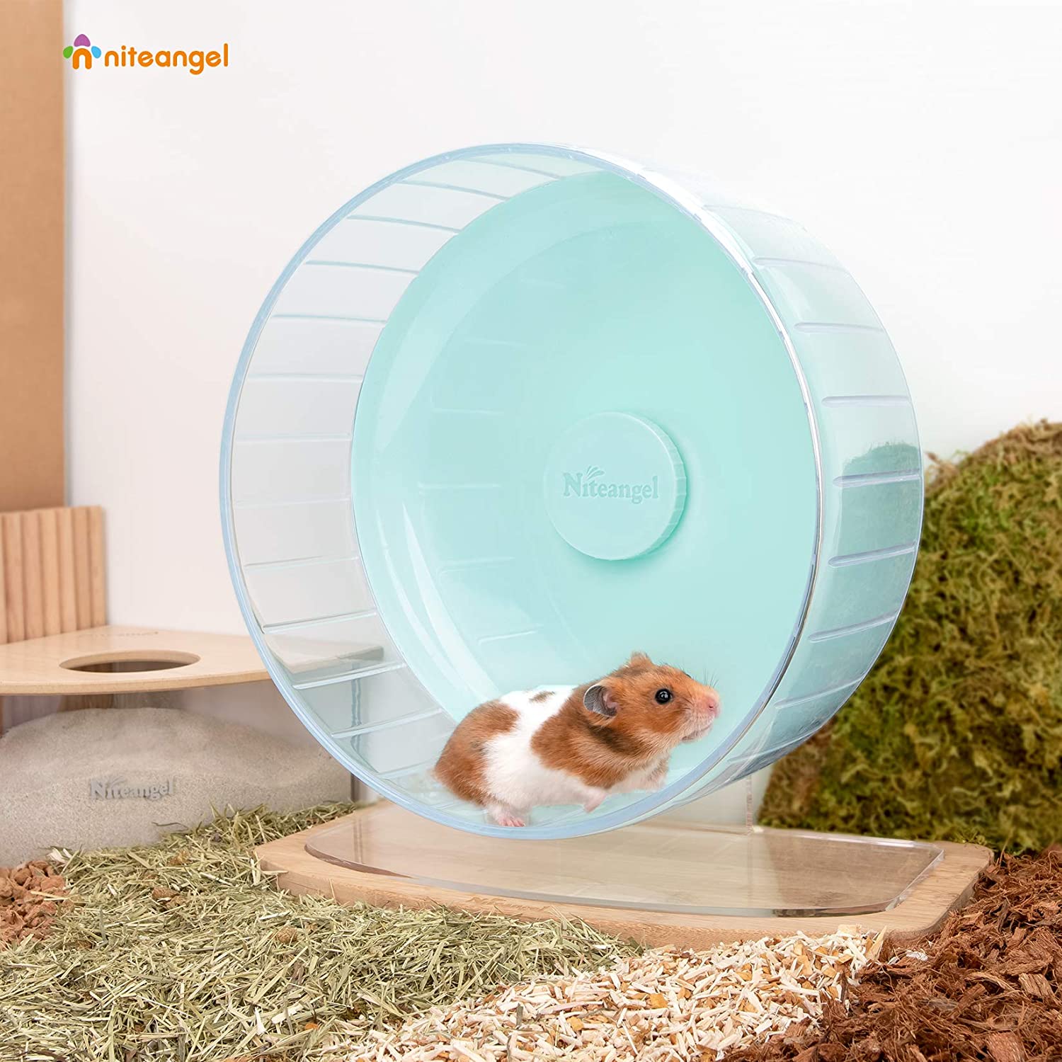 Super-Silent Hamster Exercise Wheel with Adjustable Height and Dual-Bearing Spinner in Four Sizes source image 26