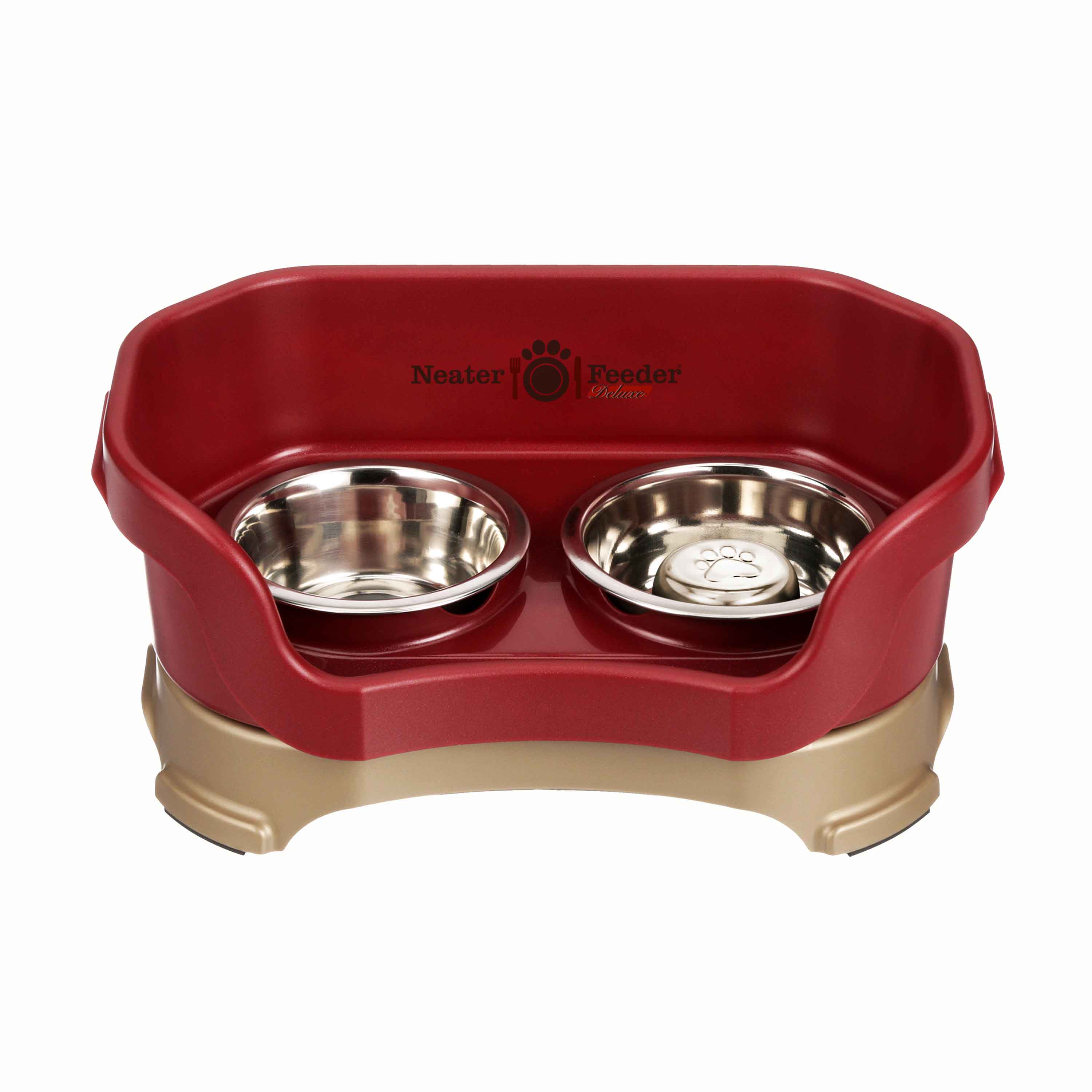 Elevated Slow Feeder Station for Dogs, Stainless Steel Bowl Set and Spill-Catching Basin in Three Sizes source image 26