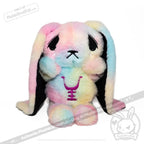 Tie-Dye Anxiety Rabbit Plush Set, 50 cm Character with Two Worry Bunnies Stored Inside the Zippered Body source image 27