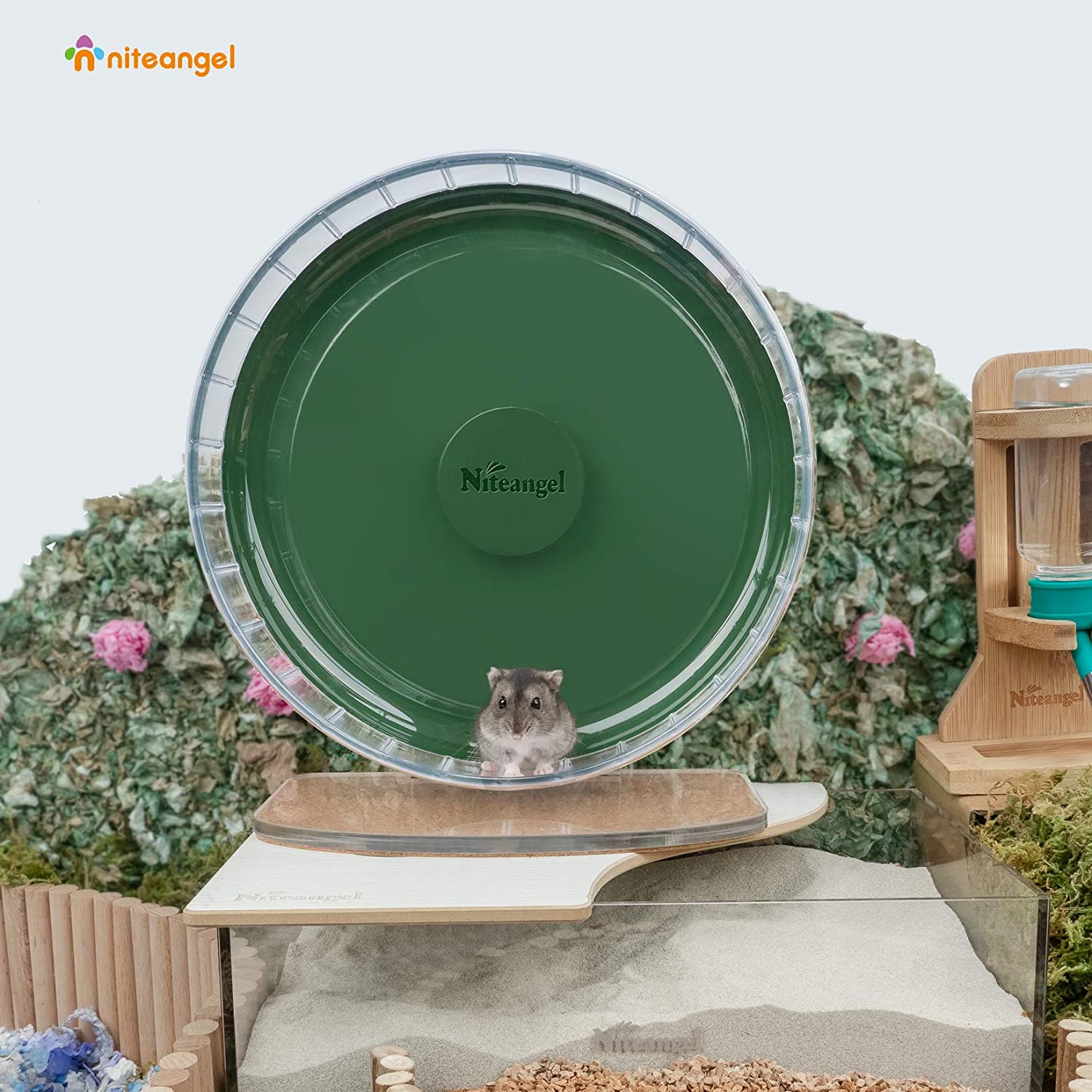 Super-Silent Hamster Exercise Wheel with Adjustable Height and Dual-Bearing Spinner in Four Sizes source image 28