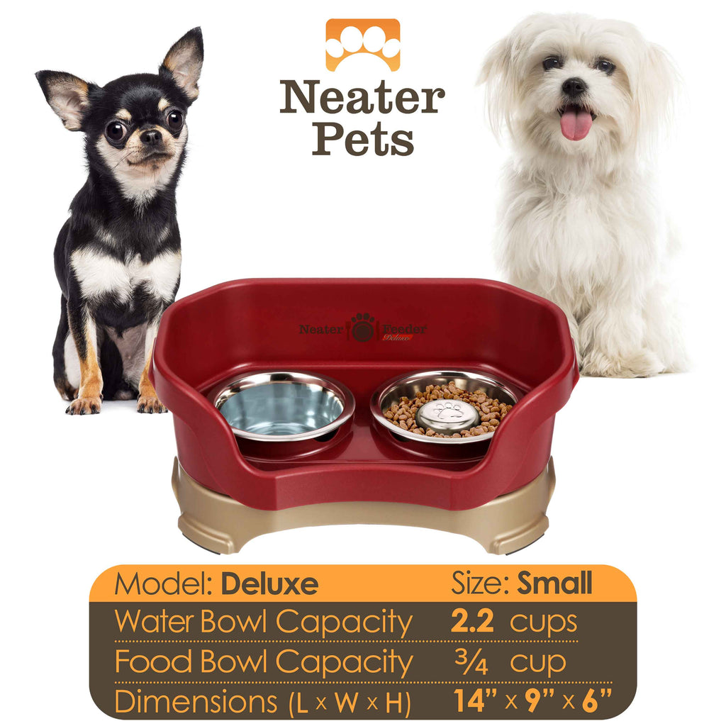 Elevated Slow Feeder Station for Dogs, Stainless Steel Bowl Set and Spill-Catching Basin in Three Sizes source image 28