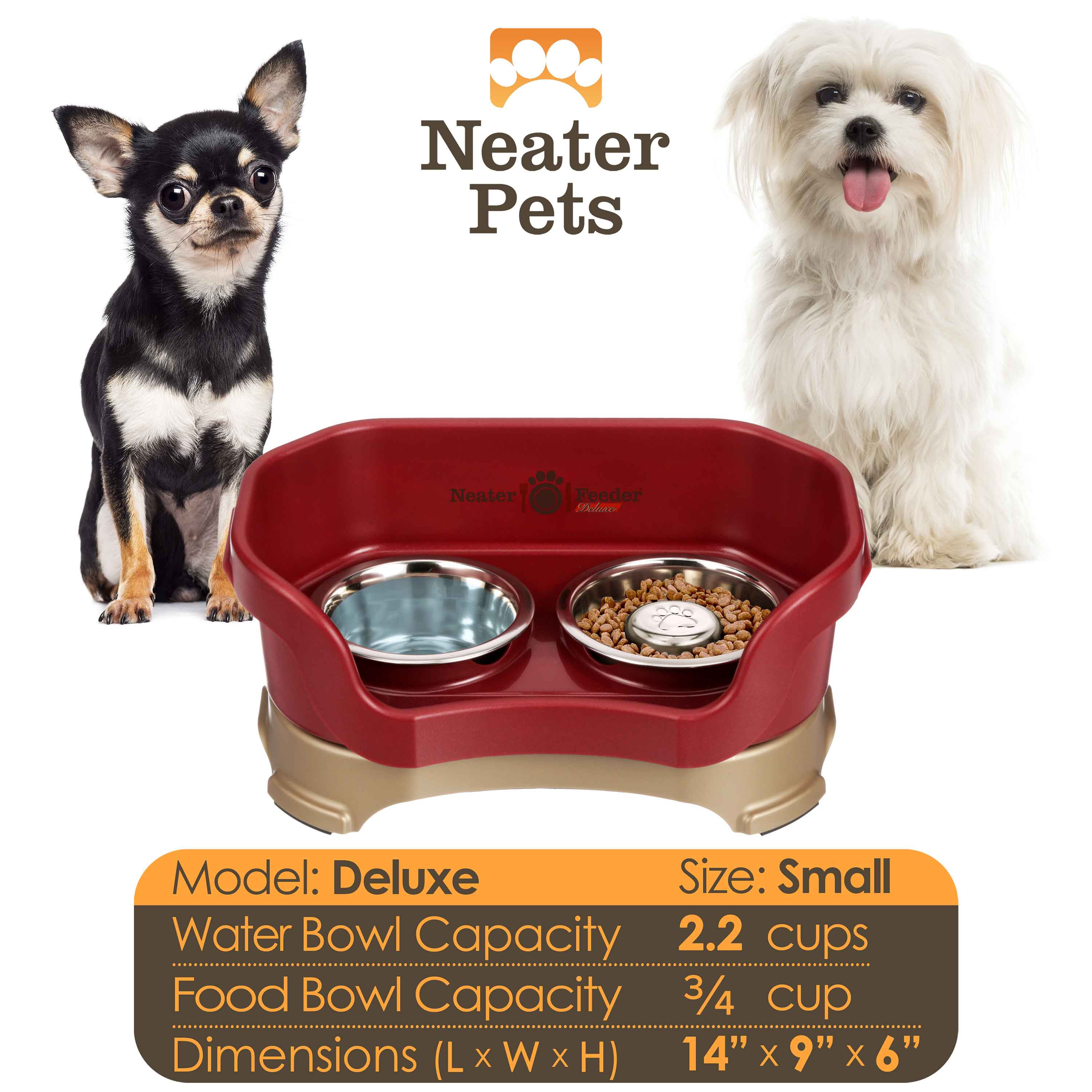 Elevated Slow Feeder Station for Dogs, Stainless Steel Bowl Set and Spill-Catching Basin in Three Sizes source image 28