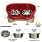Elevated Slow Feeder Station for Dogs, Stainless Steel Bowl Set and Spill-Catching Basin in Three Sizes source image 29