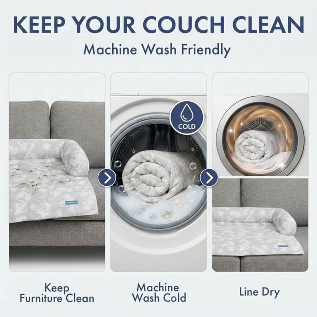 Cooling Dog Bed and Couch Cover Set, Breathable Washable Mat with Non-Slip Base in Multiple Sizes and Patterns source image 29