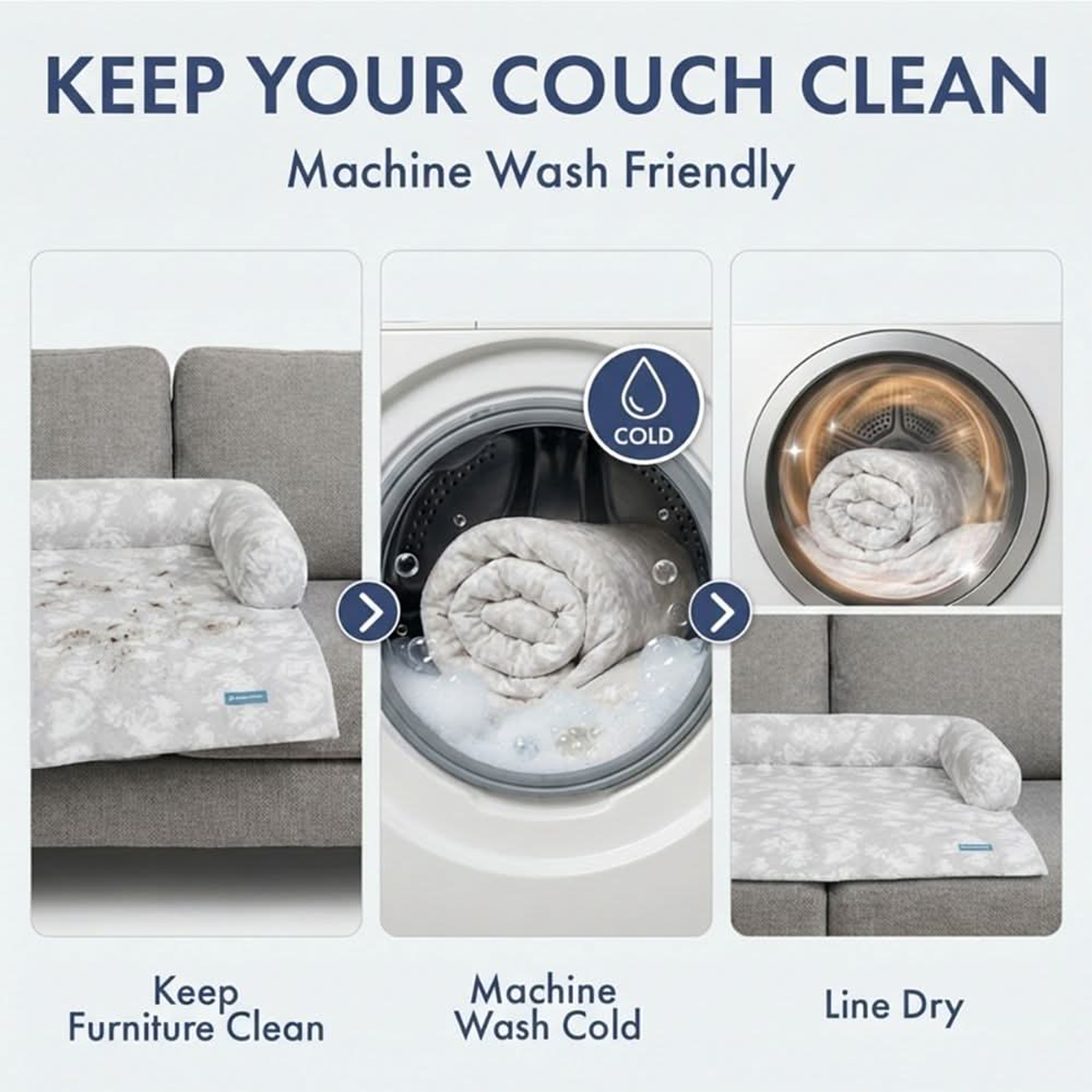 Cooling Dog Bed and Couch Cover Set, Breathable Washable Mat with Non-Slip Base in Multiple Sizes and Patterns source image 29
