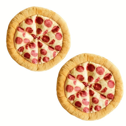 Squeaky Pizza Dog Toy - Plush Pepperoni Pizza & Donut Chew Toy for Dogs, Durable Soft Interactive Toy for All Breeds, Fun Food-Shaped Squeaky Dog Gift for Puppies & Adult Dogs
