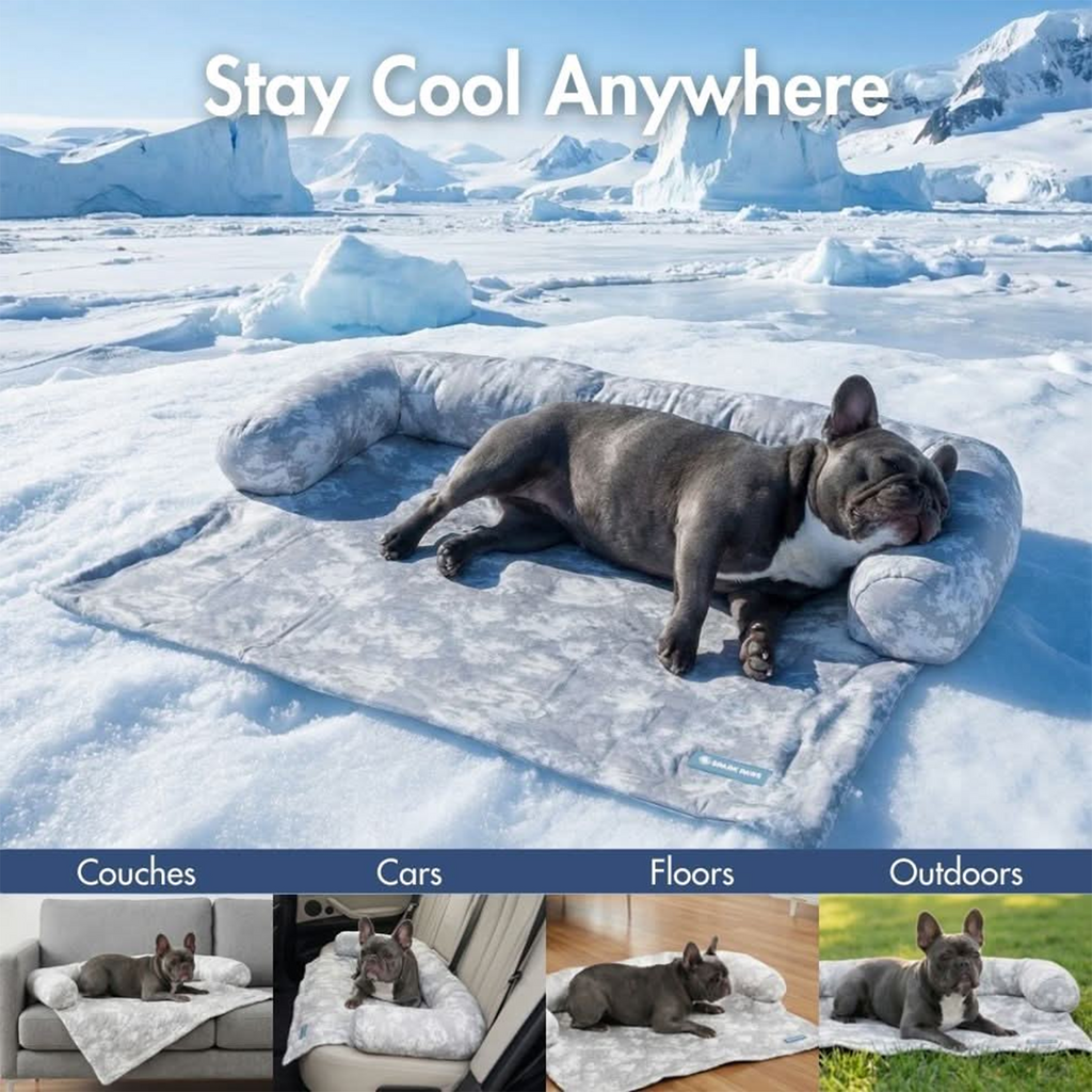 Cooling Dog Bed and Couch Cover Set, Breathable Washable Mat with Non-Slip Base in Multiple Sizes and Patterns source image 30