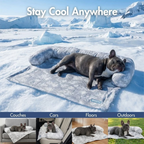 Cooling Dog Bed and Couch Cover Set, Breathable Washable Mat with Non-Slip Base in Multiple Sizes and Patterns source image 30