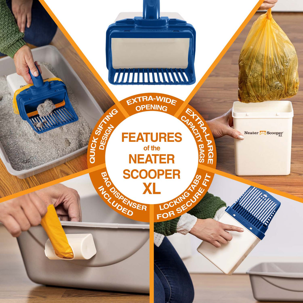 Scoop-to-Bag Cat Litter Scoop for One-Handed Cleanup, Quick-Sift Head and Large-Capacity Bag Bin source image 30