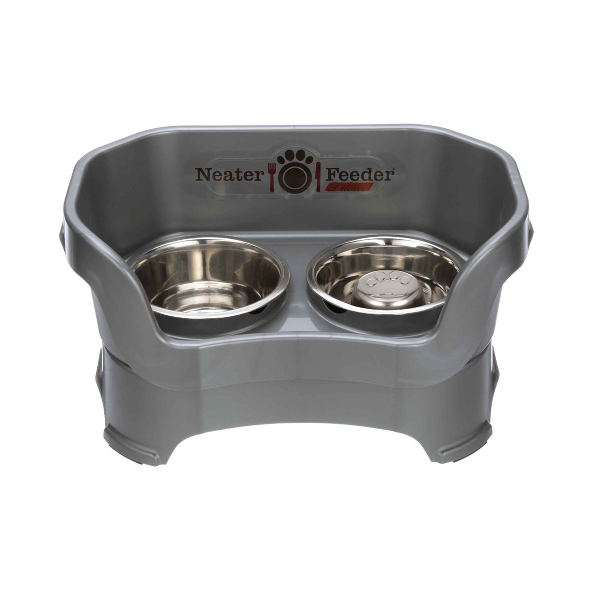Elevated Slow Feeder Station for Dogs, Stainless Steel Bowl Set and Spill-Catching Basin in Three Sizes source image 30