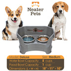Elevated Slow Feeder Station for Dogs, Stainless Steel Bowl Set and Spill-Catching Basin in Three Sizes source image 31
