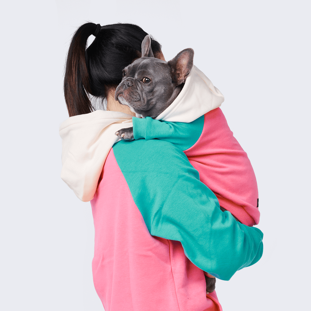 Color Block Fleece Hoodie for Adults with Four-Way Stretch and Eight Coordinated Designs for Pet Matching product image 32