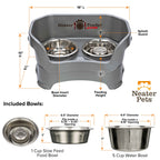 Elevated Slow Feeder Station for Dogs, Stainless Steel Bowl Set and Spill-Catching Basin in Three Sizes source image 32