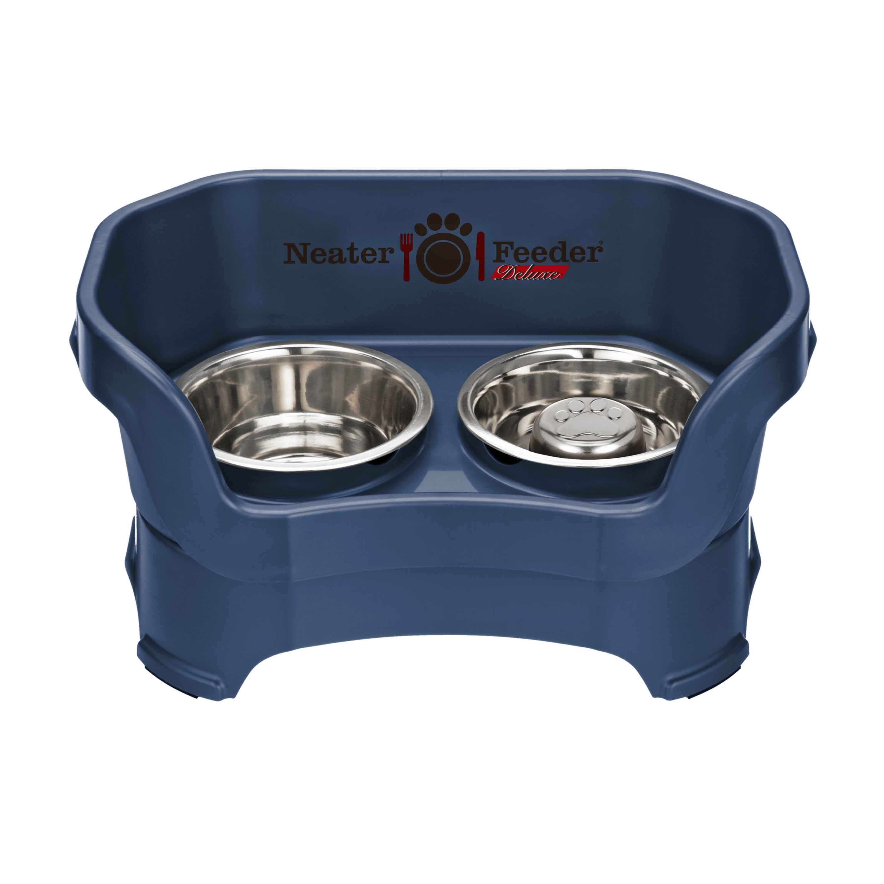 Elevated Slow Feeder Station for Dogs, Stainless Steel Bowl Set and Spill-Catching Basin in Three Sizes source image 33