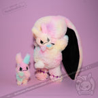 Tie-Dye Anxiety Rabbit Plush Set, 50 cm Character with Two Worry Bunnies Stored Inside the Zippered Body source image 33