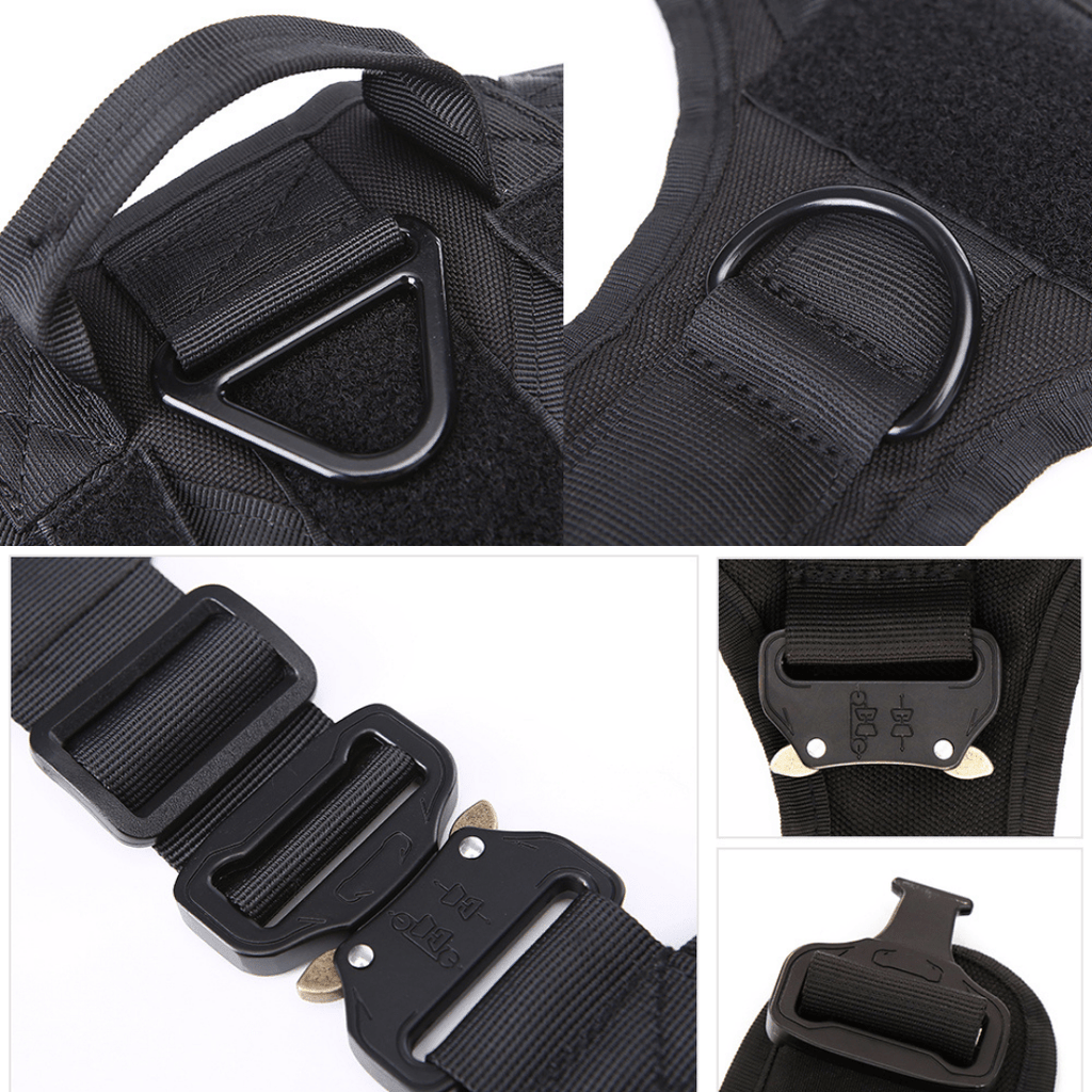 Heavy-Duty Tactical No-Pull Dog Harness with Dual D-Ring Control and Quick-Release Metal Buckles product image 34