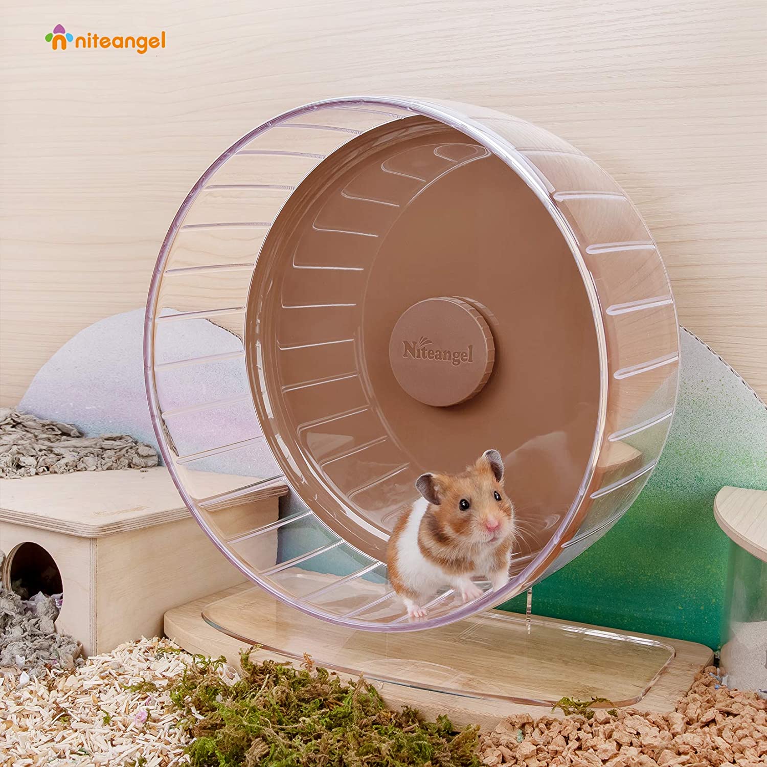 Super-Silent Hamster Exercise Wheel with Adjustable Height and Dual-Bearing Spinner in Four Sizes source image 34