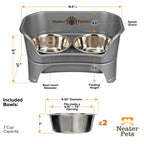 Elevated Mess-Proof Pet Feeding Station, Spill-Containment Design and Dishwasher-Safe Stainless Steel Bowls source image 35