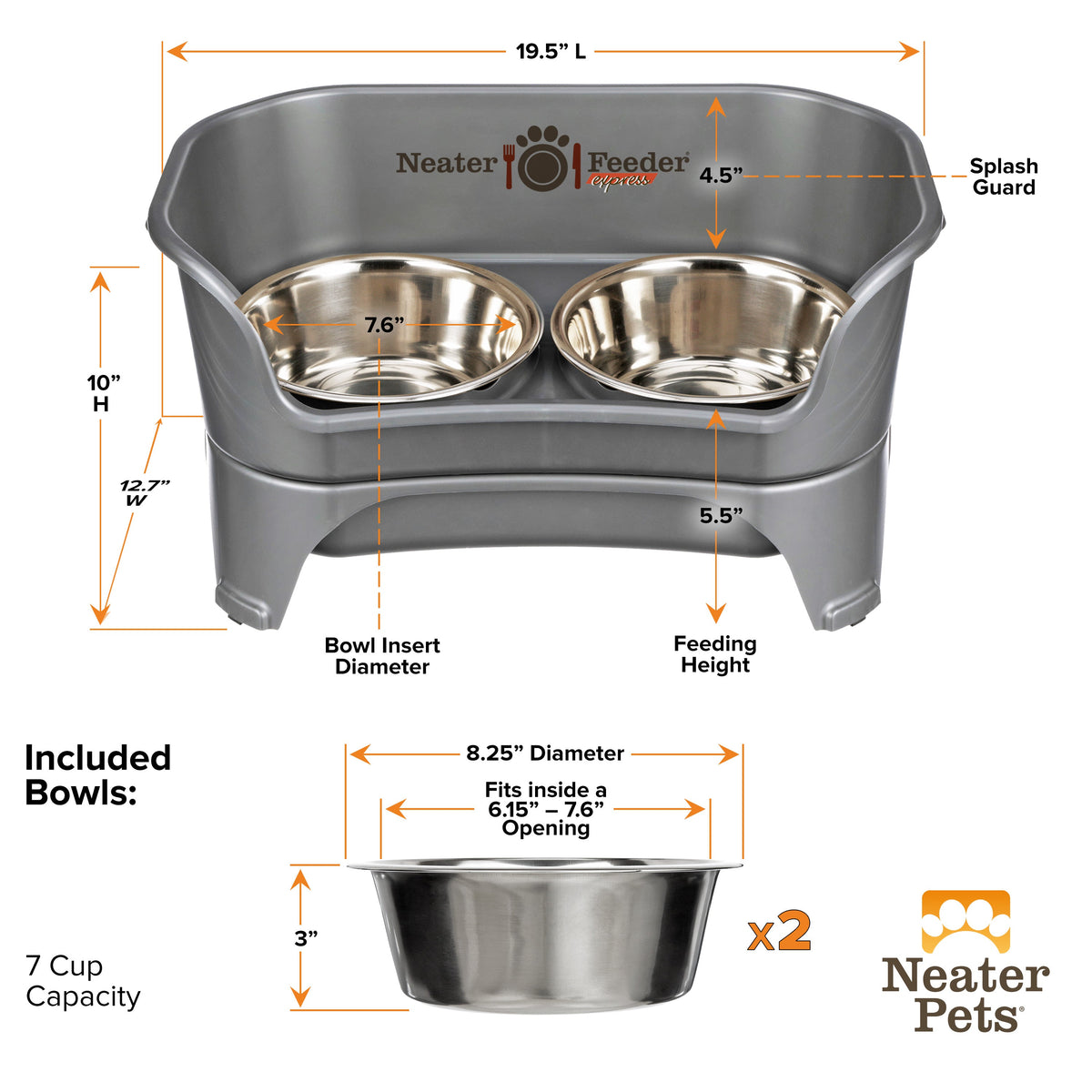 Elevated Mess-Proof Pet Feeding Station, Spill-Containment Design and Dishwasher-Safe Stainless Steel Bowls source image 35