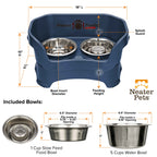Elevated Slow Feeder Station for Dogs, Stainless Steel Bowl Set and Spill-Catching Basin in Three Sizes source image 35