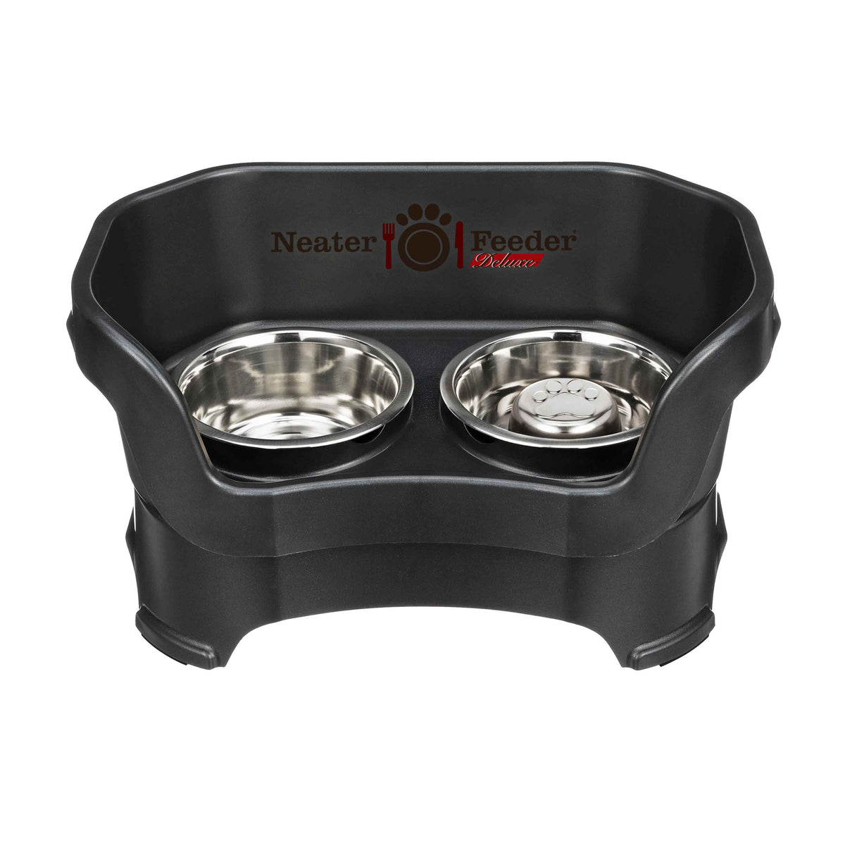 Elevated Slow Feeder Station for Dogs, Stainless Steel Bowl Set and Spill-Catching Basin in Three Sizes source image 36
