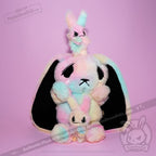 Tie-Dye Anxiety Rabbit Plush Set, 50 cm Character with Two Worry Bunnies Stored Inside the Zippered Body source image 36
