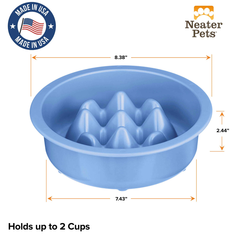 Slow Feeder Dog Bowl, Nine-Peak Non-Skid Two-Cup Design for Flat-Faced and Fast-Eating Dogs source image 37