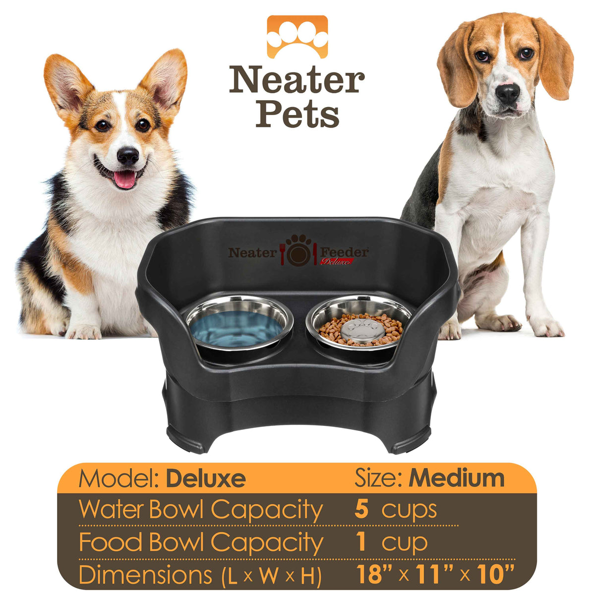 Elevated Slow Feeder Station for Dogs, Stainless Steel Bowl Set and Spill-Catching Basin in Three Sizes source image 37