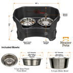 Elevated Slow Feeder Station for Dogs, Stainless Steel Bowl Set and Spill-Catching Basin in Three Sizes source image 38