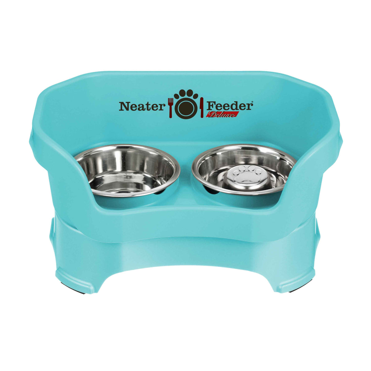 Elevated Slow Feeder Station for Dogs, Stainless Steel Bowl Set and Spill-Catching Basin in Three Sizes source image 39