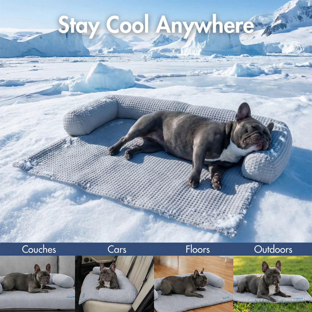 Cooling Dog Bed and Couch Cover Set, Breathable Washable Mat with Non-Slip Base in Multiple Sizes and Patterns source image 40