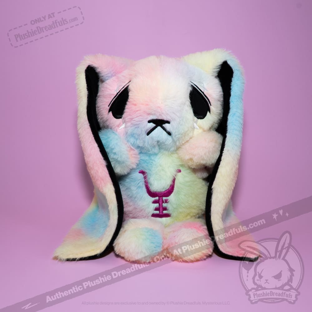 Tie-Dye Anxiety Rabbit Plush Set, 50 cm Character with Two Worry Bunnies Stored Inside the Zippered Body source image 40