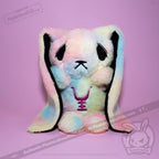 Tie-Dye Anxiety Rabbit Plush Set, 50 cm Character with Two Worry Bunnies Stored Inside the Zippered Body source image 40