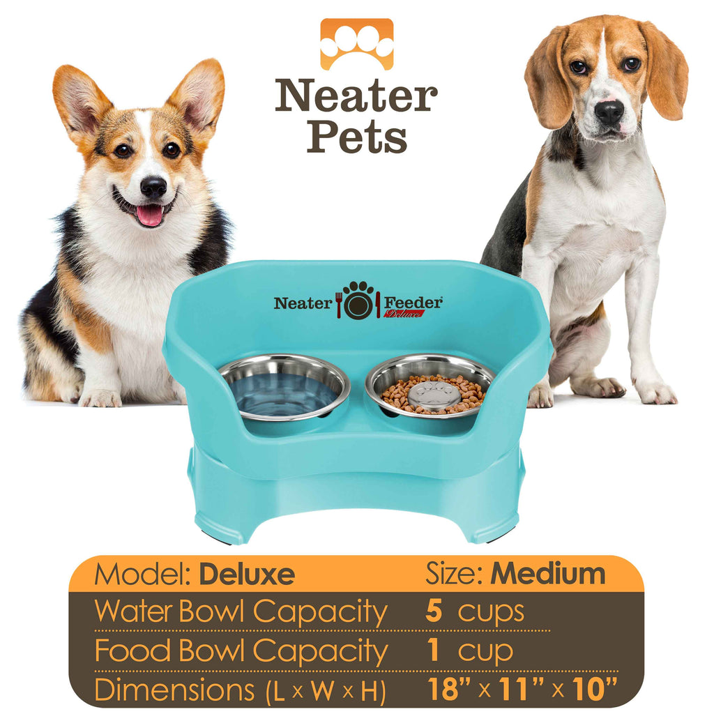 Elevated Slow Feeder Station for Dogs, Stainless Steel Bowl Set and Spill-Catching Basin in Three Sizes source image 40