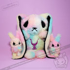 Tie-Dye Anxiety Rabbit Plush Set, 50 cm Character with Two Worry Bunnies Stored Inside the Zippered Body source image 41