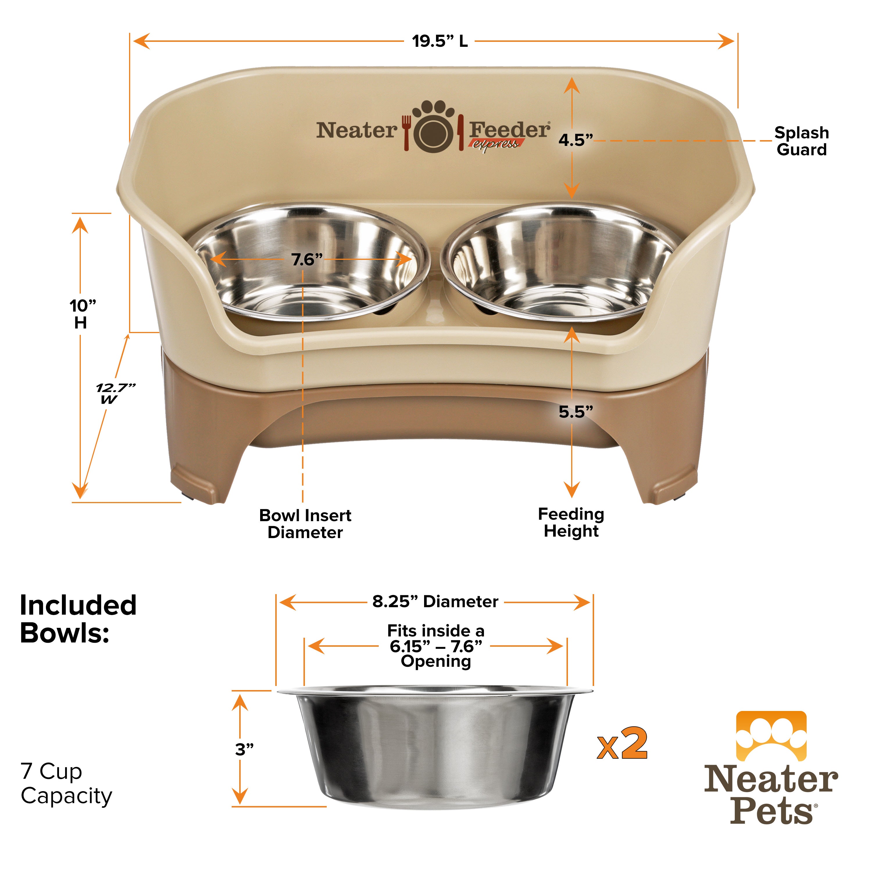 Elevated Mess-Proof Pet Feeding Station, Spill-Containment Design and Dishwasher-Safe Stainless Steel Bowls source image 41