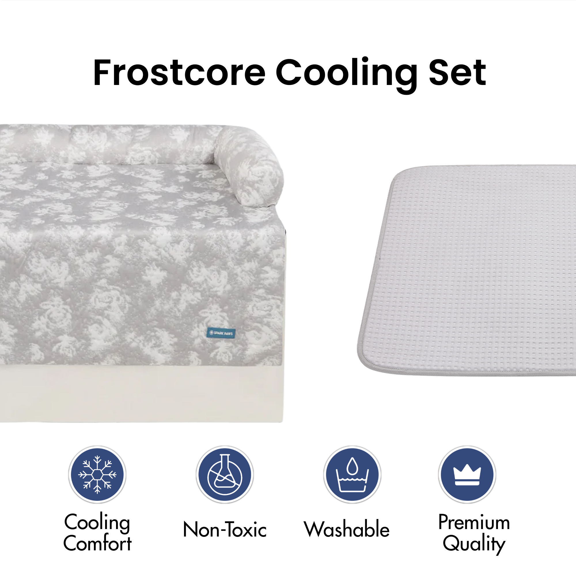Cooling Dog Bed and Couch Cover Set, Breathable Washable Mat with Non-Slip Base in Multiple Sizes and Patterns source image 42