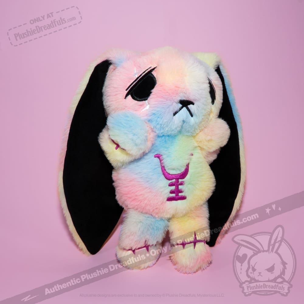 Tie-Dye Anxiety Rabbit Plush Set, 50 cm Character with Two Worry Bunnies Stored Inside the Zippered Body source image 42