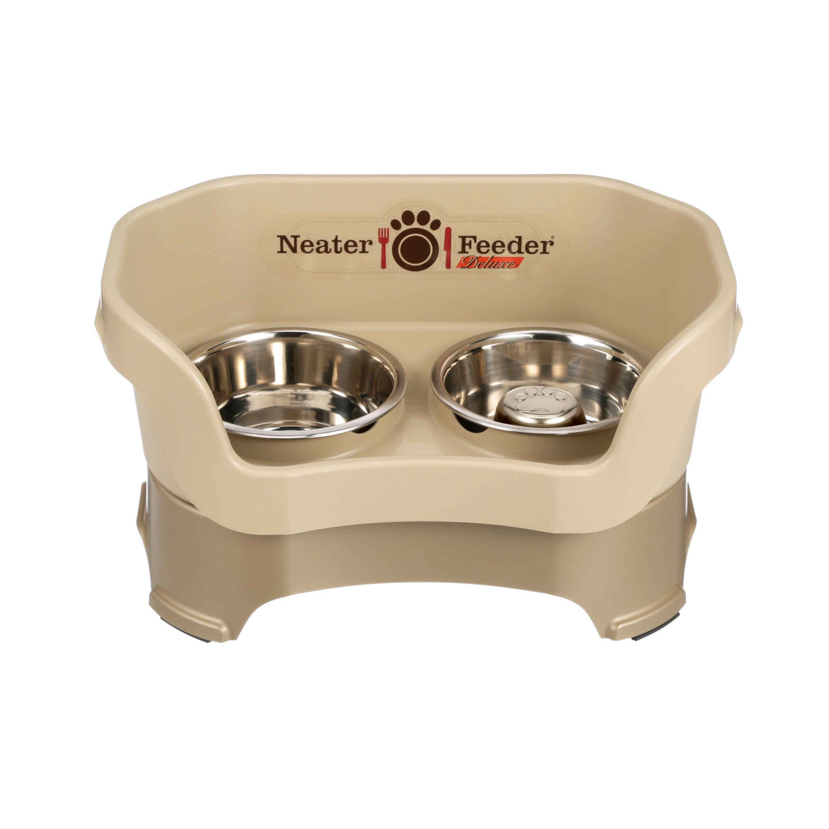 Elevated Slow Feeder Station for Dogs, Stainless Steel Bowl Set and Spill-Catching Basin in Three Sizes source image 42