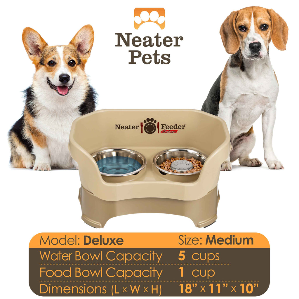 Elevated Slow Feeder Station for Dogs, Stainless Steel Bowl Set and Spill-Catching Basin in Three Sizes source image 43