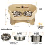 Elevated Slow Feeder Station for Dogs, Stainless Steel Bowl Set and Spill-Catching Basin in Three Sizes source image 44